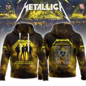 Metallica M72 World Tour 2024 No Repeat Weekend Design Hoodie