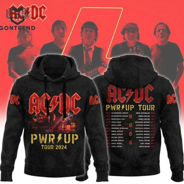 AC DC Pwr Up Tour 2024 Design Black Hoodie