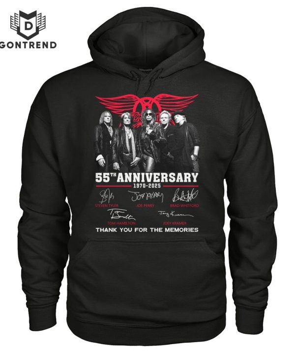 Aerosmith Band 55th Anniversary 1970-2025 Signature Thank You For The Memories T-Shirt