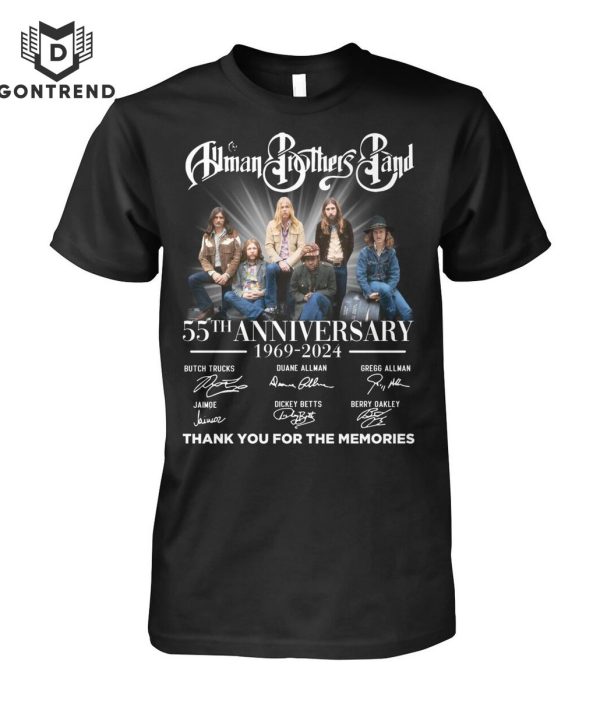 Allman Brothers Band 55th Anniversary 1969-2024 Signature Thank You For The Memories T-Shirt