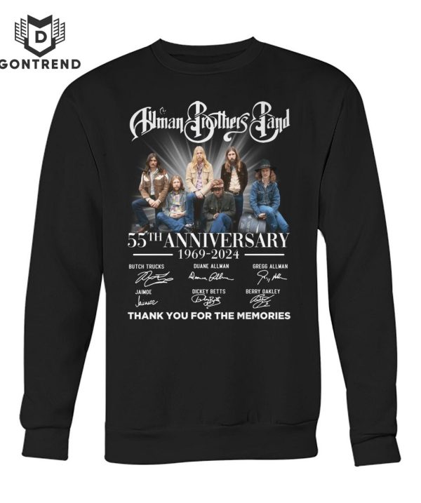 Allman Brothers Band 55th Anniversary 1969-2024 Signature Thank You For The Memories T-Shirt