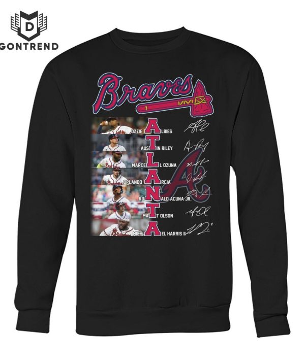 Atlanta Braves Baseball Team Signature T-Shirt