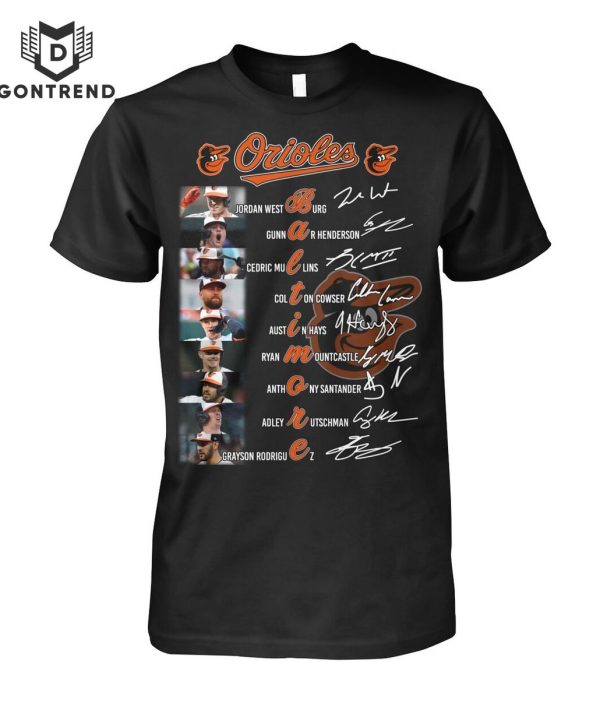 Baltimore Orioles Baseball Team Signature T-Shirt