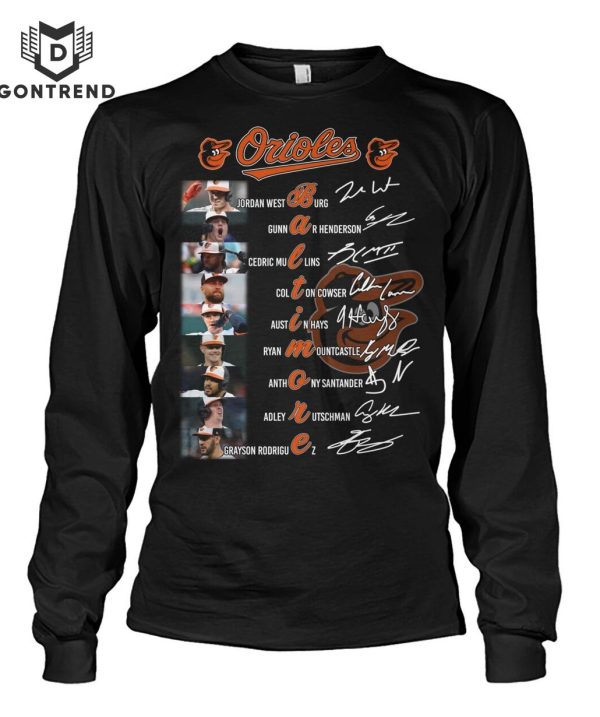 Baltimore Orioles Baseball Team Signature T-Shirt