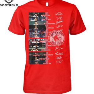 Boston Red Sox Baseball Team Logo Signature T-Shirt