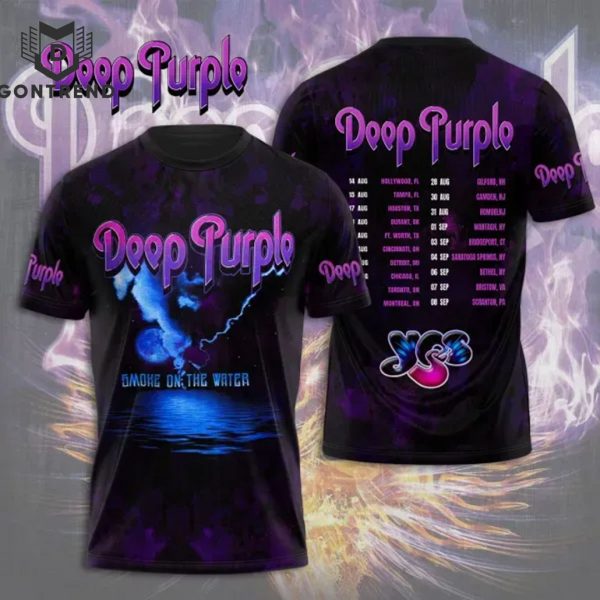 Deep Purple Smoke On The Water Design 3D T-Shirt