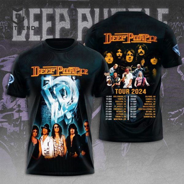 Deep Purple Tour 2024 Design 3D T-Shirt