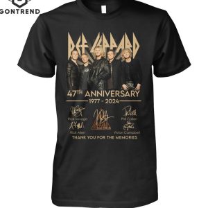 Def Leppard 47th Anniversary 1977-2024 Signature Thank You For The Memories T-Shirt