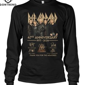 Def Leppard 47th Anniversary 1977-2024 Signature Thank You For The Memories T-Shirt