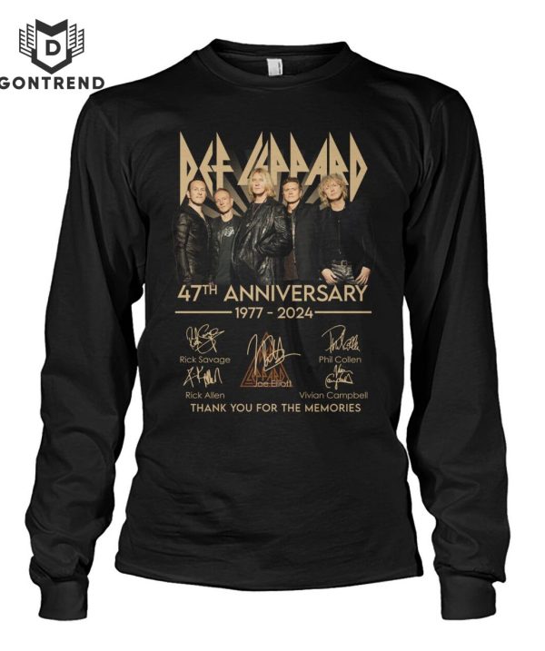 Def Leppard 47th Anniversary 1977-2024 Signature Thank You For The Memories T-Shirt