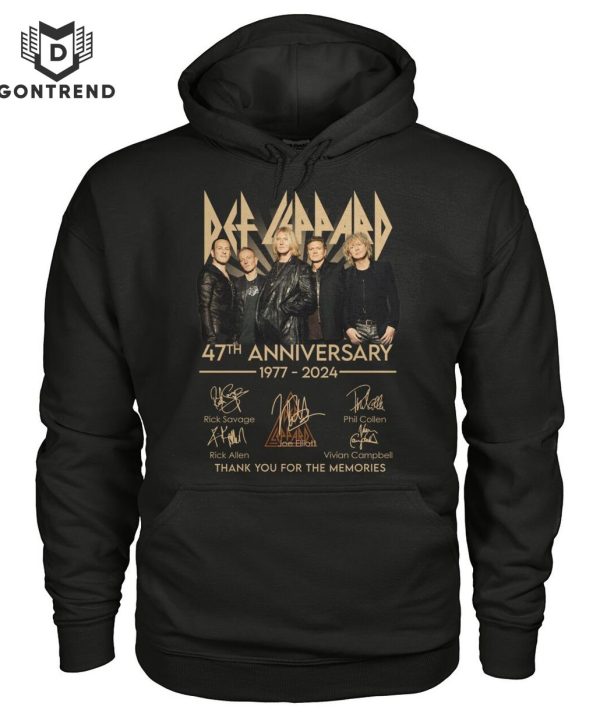 Def Leppard 47th Anniversary 1977-2024 Signature Thank You For The Memories T-Shirt