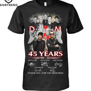 Depeche Mode 45 Years 1980-2025 Signature Thank You For The Memories T-Shirt