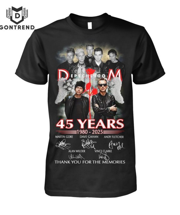 Depeche Mode 45 Years 1980-2025 Signature Thank You For The Memories T-Shirt