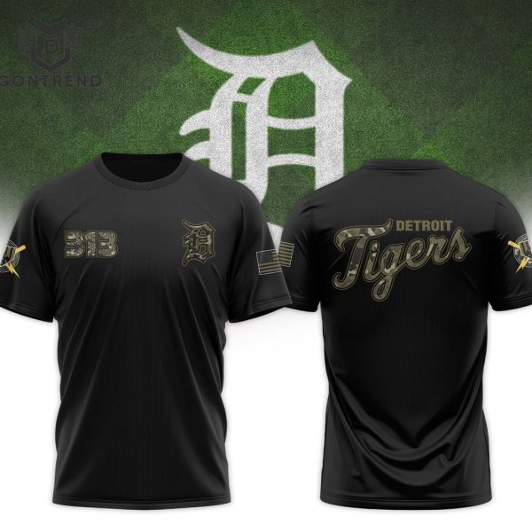 Detroit Tigers 2024 Armed Forces Day Design 3D T-Shirt