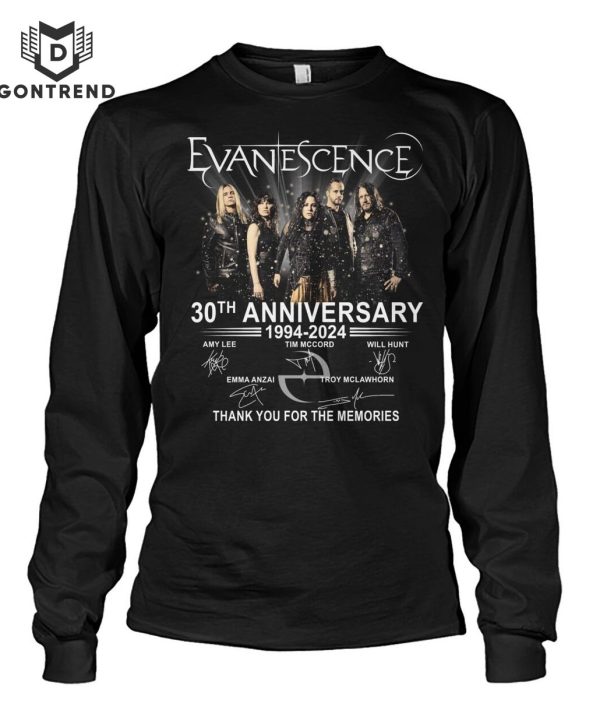 Evanescence 30th Anniversary 1994-2024 Signature Thank You For The Memories T-Shirt