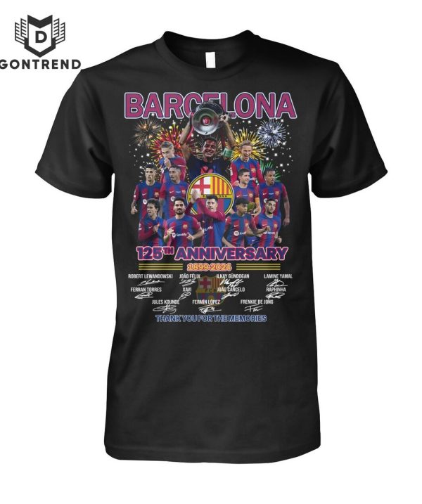 FC Barcelona 125th Anniversary 1899-2024 Signature Thank You For The Memories T-Shirt