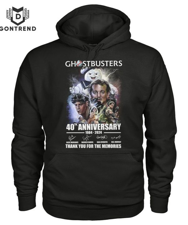 Ghostbuster 40th Anniversary 1984-2924 Signature Thank You For The Memories T-Shirt