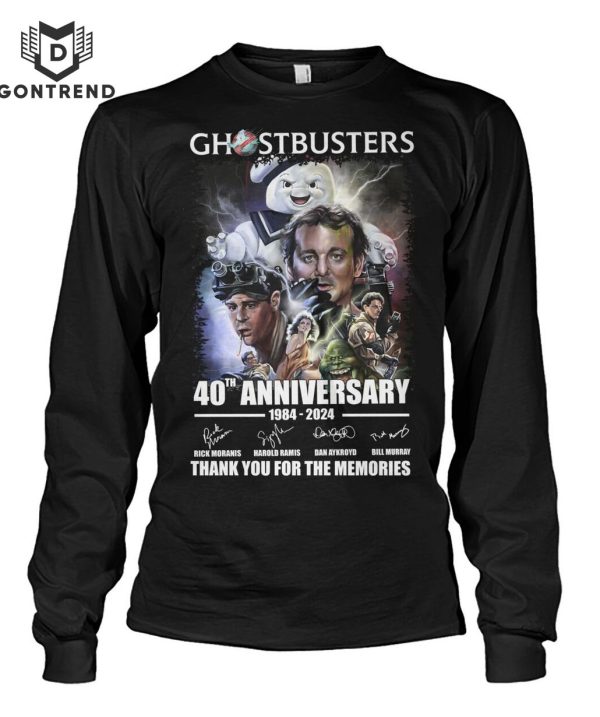 Ghostbuster 40th Anniversary 1984-2924 Signature Thank You For The Memories T-Shirt