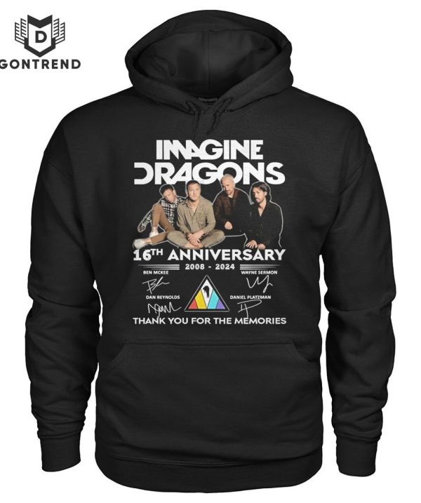 Imagine Dragons 16th Anniversary 2008-2024 Signature Thank You For The Memories T-Shirt