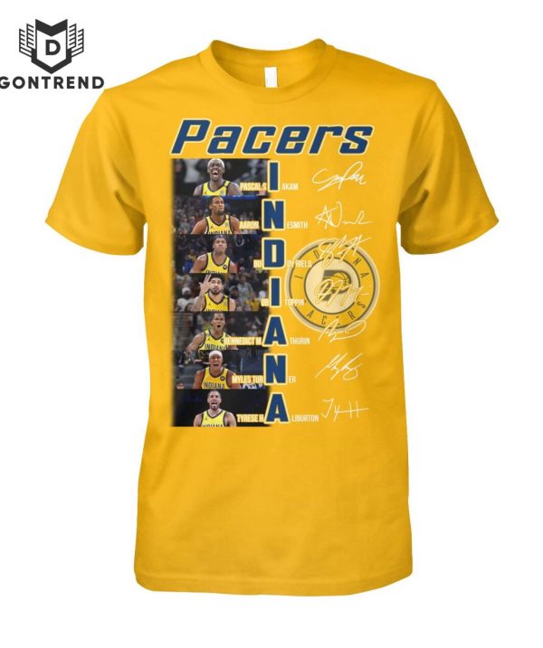 Indiana Pacers Mens Basketball Team Signature T-Shirt