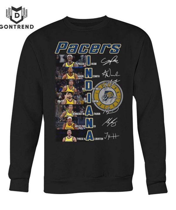 Indiana Pacers Mens Basketball Team Signature T-Shirt