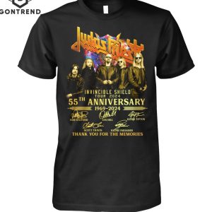 Judas Priest Invincible Shield Tour 2024 55th Anniversary 1969-2024 Signature Thank You For The Memories T-Shirt