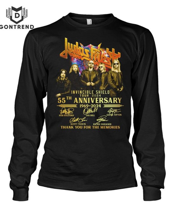 Judas Priest Invincible Shield Tour 2024 55th Anniversary 1969-2024 Signature Thank You For The Memories T-Shirt