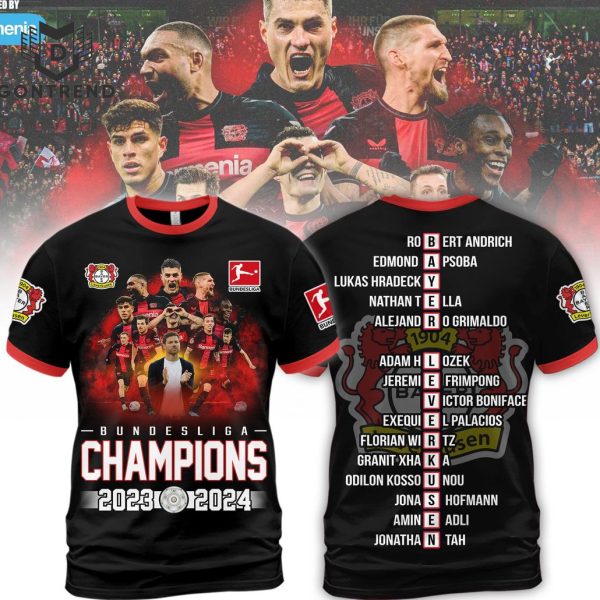 Leverkusen Bundeslig Champions 2023-2024 Design 3D T-Shirt