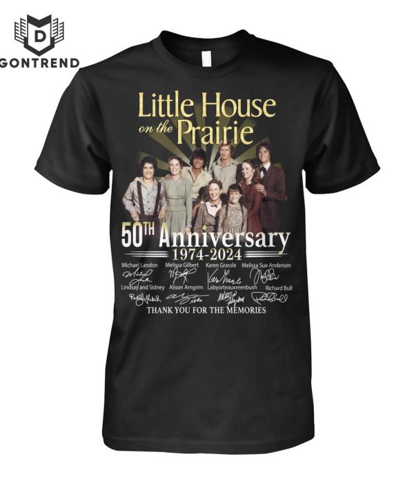 Little House On The Prairie 50th Anniversary 1974-2024 Signature Thank You For The Memories T-Shirt