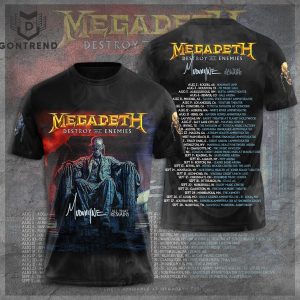 Megadeth Destruction All Enemies Design 3D T-Shirt