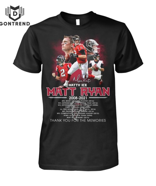 Matty Ice Matt Ryan Thank You For The Memories Signature Unisex T-Shirt