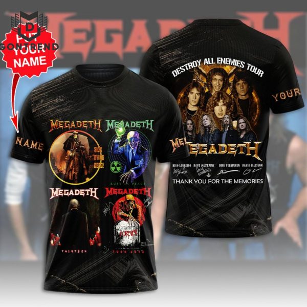 Megadet Destroy All Enemies Signature Thank You For The Memories 3D T-Shirt