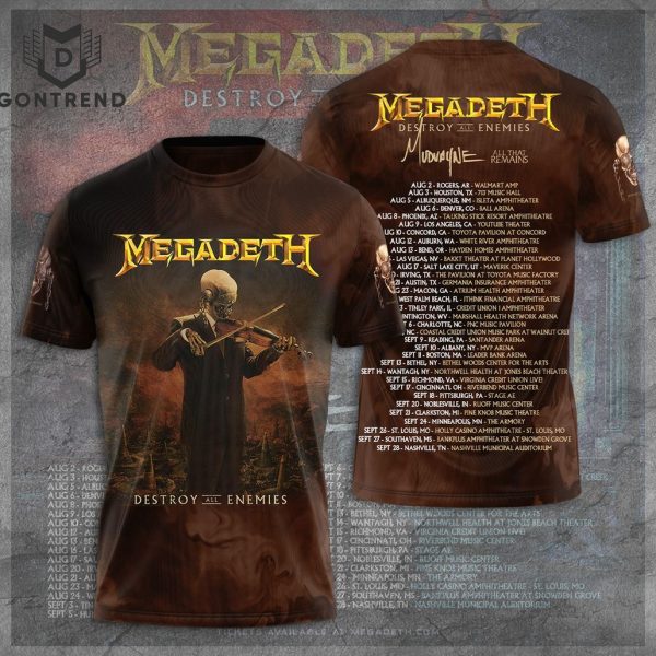 Megadeth Destruction All Enemies Design 3D T-Shirt