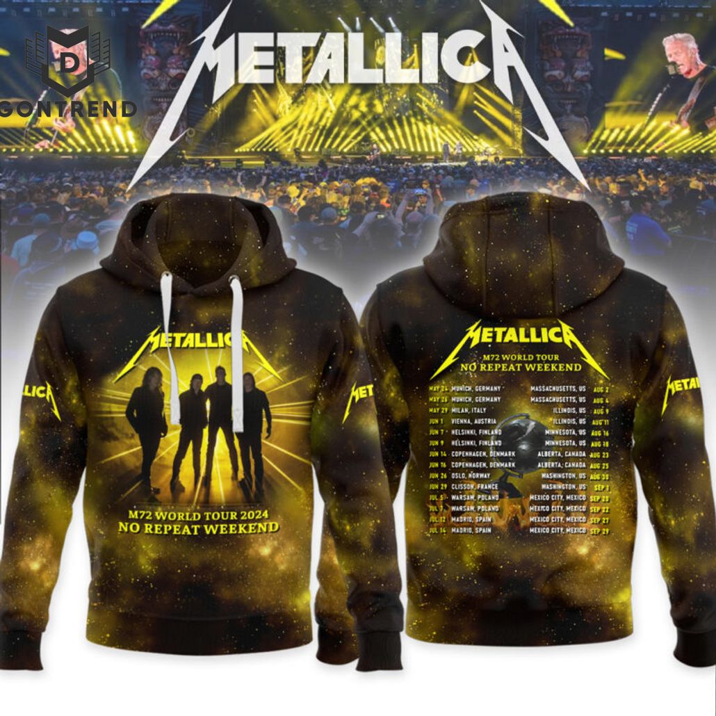 Metallica M72 World Tour 2024 No Repeat Weekend Design Hoodie Metallica M72 World Tour 2024 No Repeat Weekend Design Hoodie