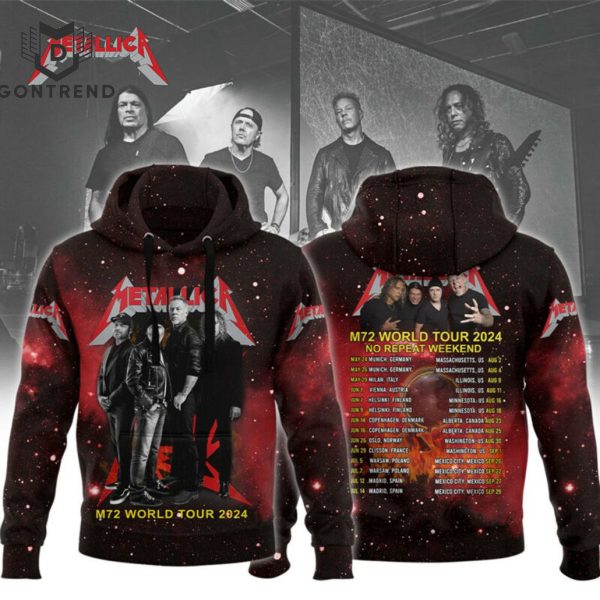 Metallica M72 World Tour 2024 No Repeat Weekend Hoodie