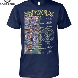 Milwaukee Brewers Baseball Team Signature T-Shirt