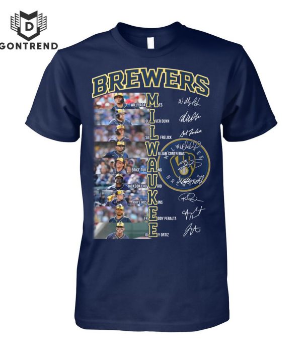 Milwaukee Brewers Baseball Team Signature T-Shirt