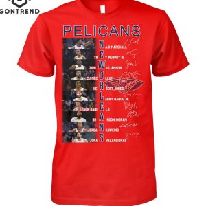 New Orleans Pelicans Basketball Team Signature T-Shirt