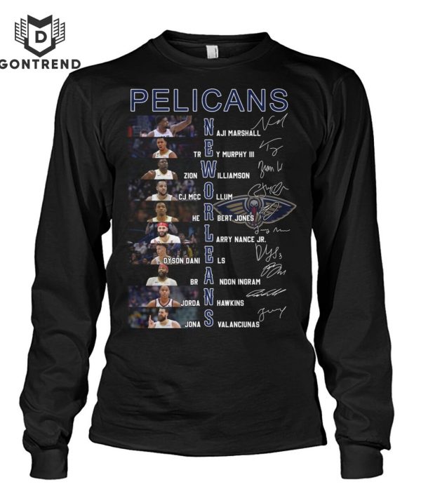 New Orleans Pelicans Basketball Team Signature T-Shirt