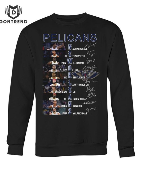 New Orleans Pelicans Basketball Team Signature T-Shirt