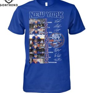 New York Islanders Ice Hockey Team Logo Signature T-Shirt