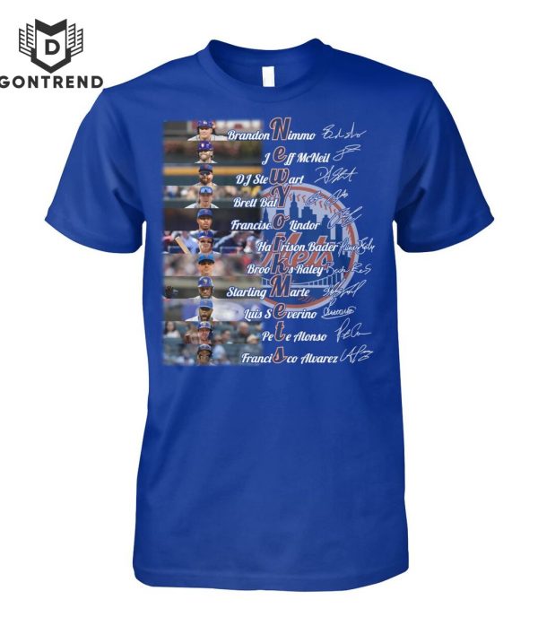 New York Mets Baseball Team Signature T-Shirt