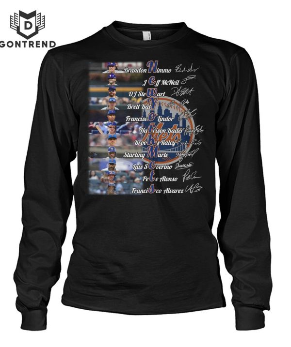 New York Mets Baseball Team Signature T-Shirt