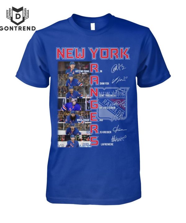 New York Rangers Ice Hockey Team Signature T-Shirt