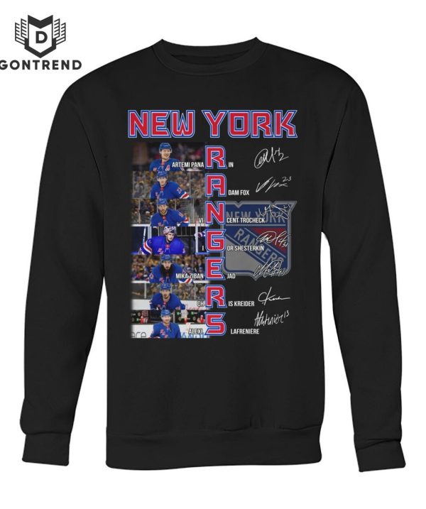 New York Rangers Ice Hockey Team Signature T-Shirt