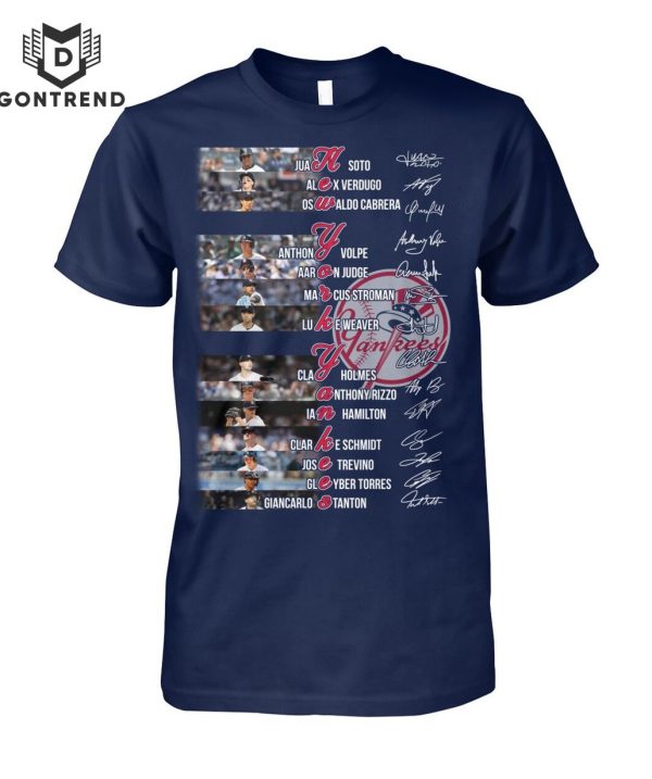 New York Yankees Baseball Team Logo Signature T-Shirt