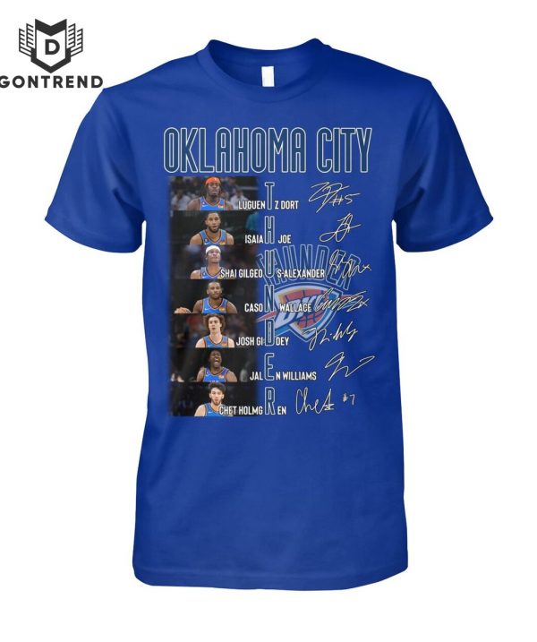 Oklahoma City Thunder Basketball Team Signature T-Shirt