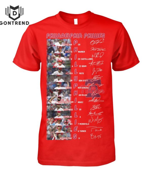 Philadelphia Phillies Baseball Team Logo Signature T-Shirt