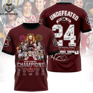 South Carolina Gamecocks Womens Basketball National Champions 2024 Signature Special 3D T-Shirt