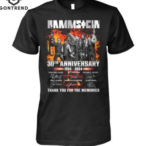 Rammstein 30th Anniversary Signature 1994-2024 Signature Thank You For The Memories T-Shirt